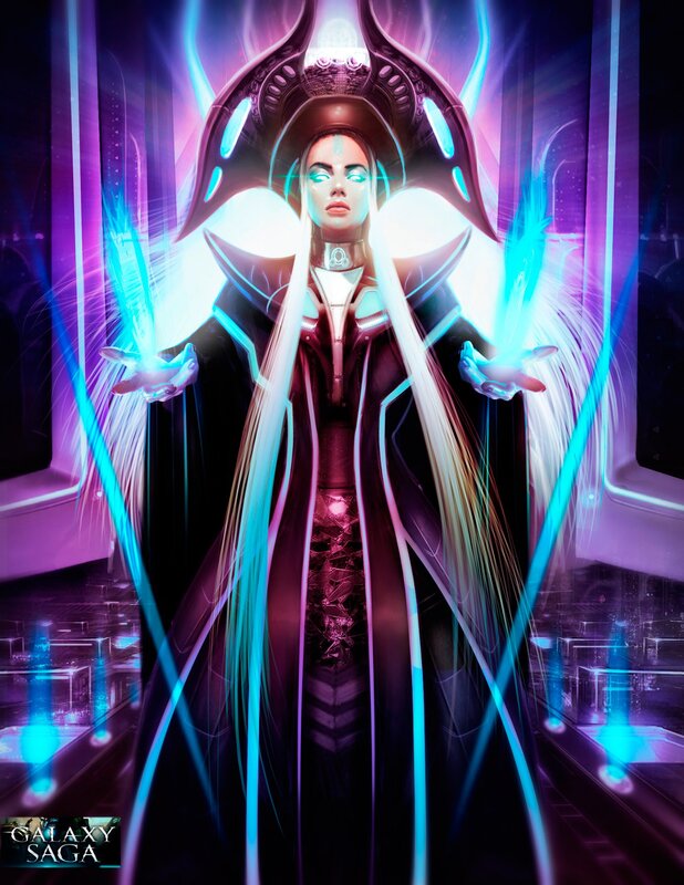 sci-fi sorceress with glowing energy