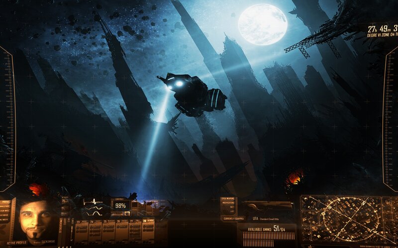 sci-fi space combat scene
