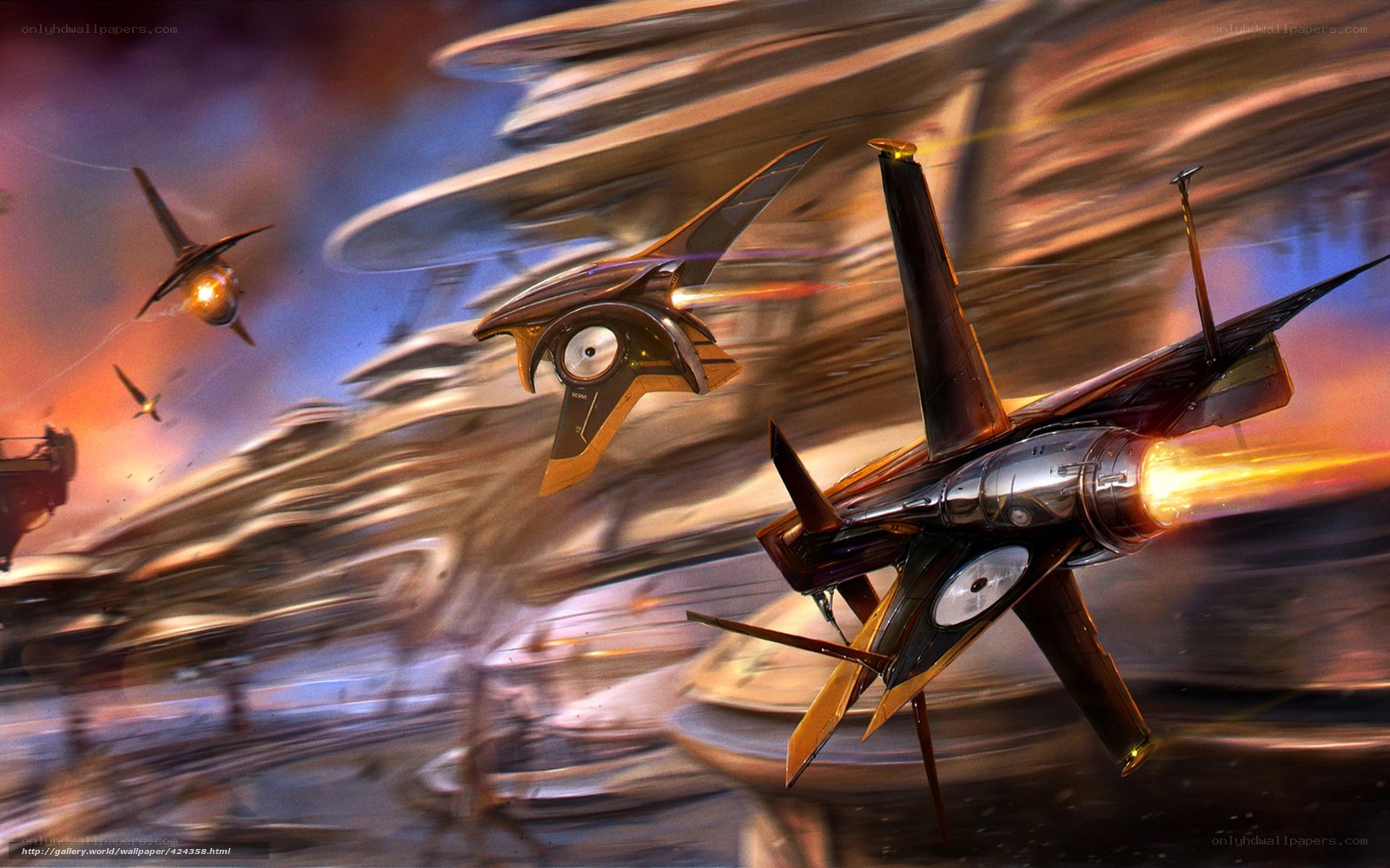Sci-fi space dogfight