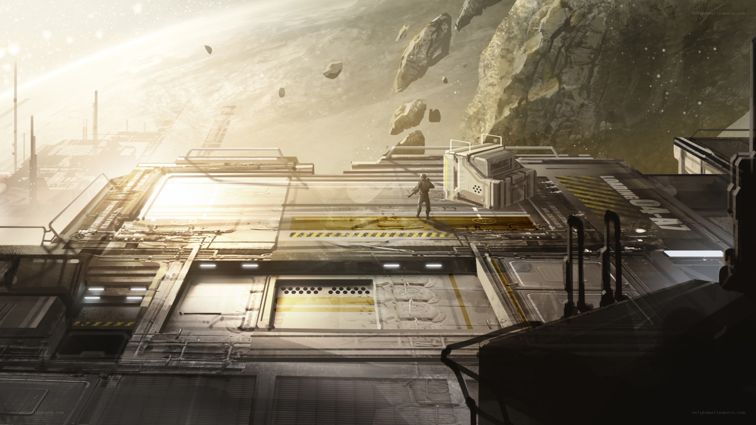 sci-fi space station platform