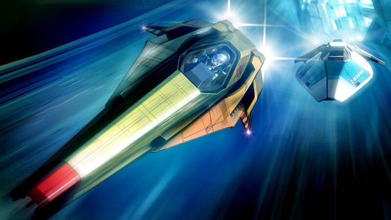 Sci-fi spacecraft in motion