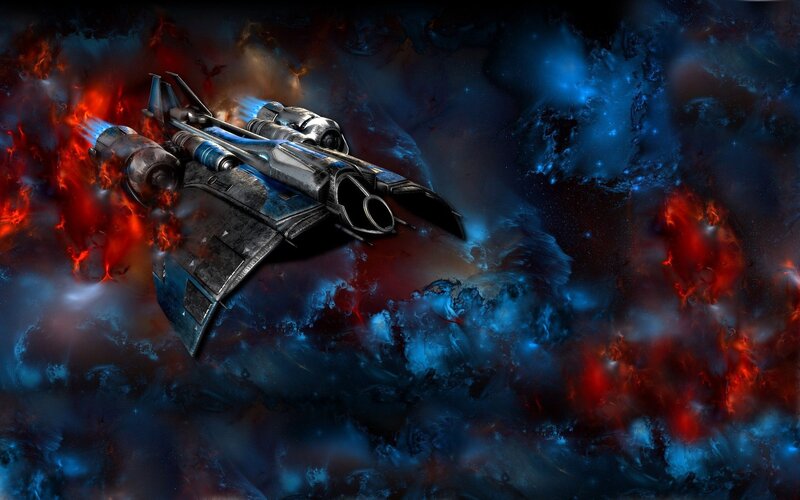 Sci-fi Spaceship — Blue, Dramatic