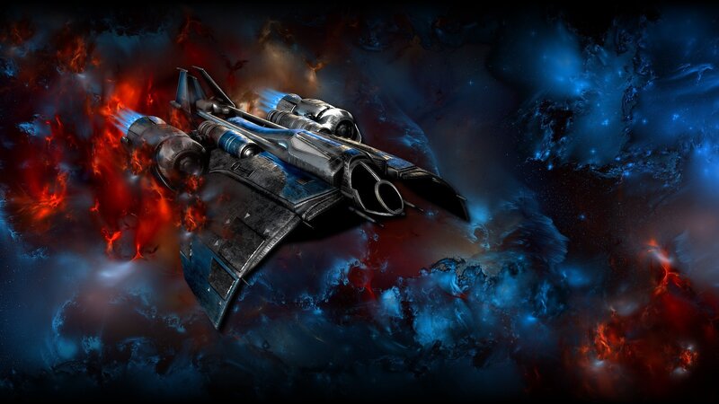 Sci-fi Spaceship — Blue
