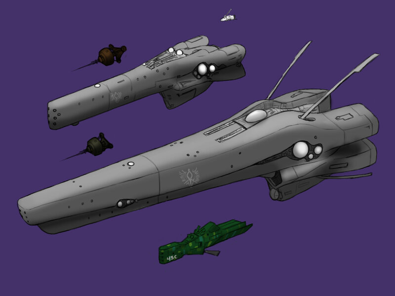 Sci-fi spaceship concept art
