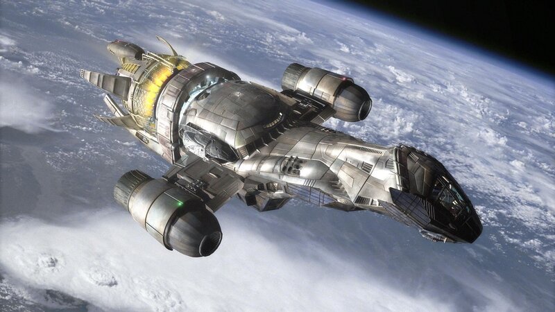 Sci-fi Spaceship in Orbit