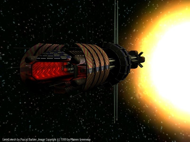 Sci-fi Spaceship in Space — Black