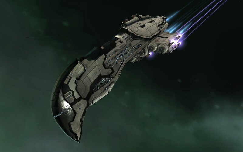 Sci-fi spaceship in space