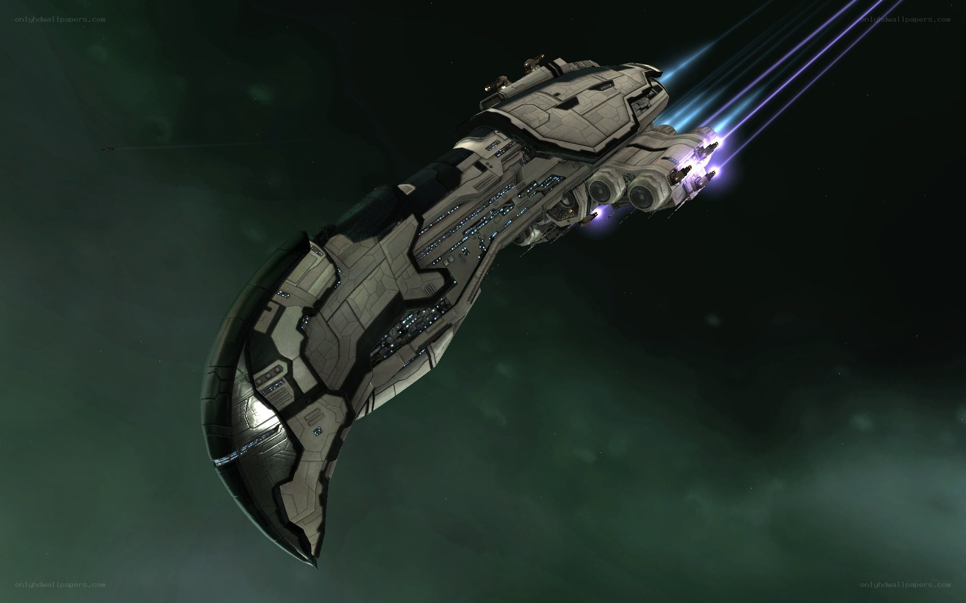 Sci-fi spaceship in space