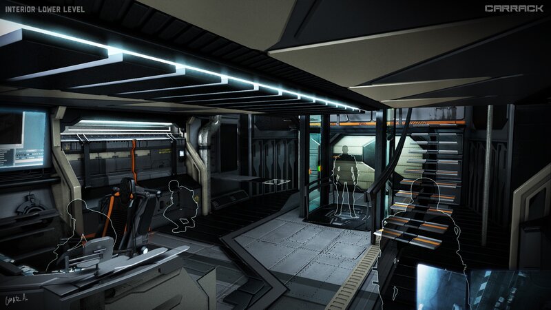 Sci-fi Spaceship Interior — Black