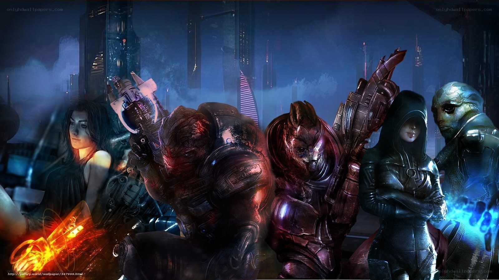 sci-fi team in futuristic city