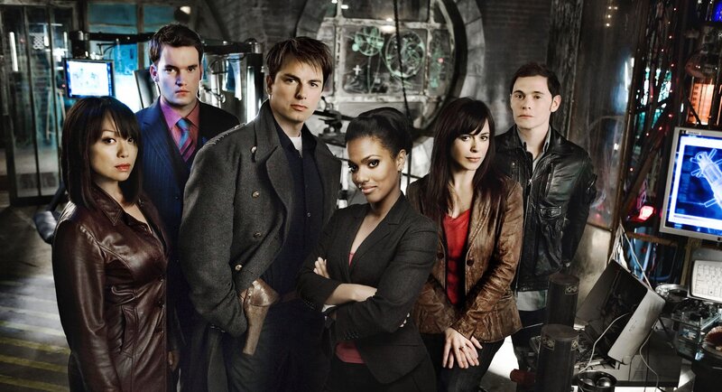 Sci-fi team in high-tech lab