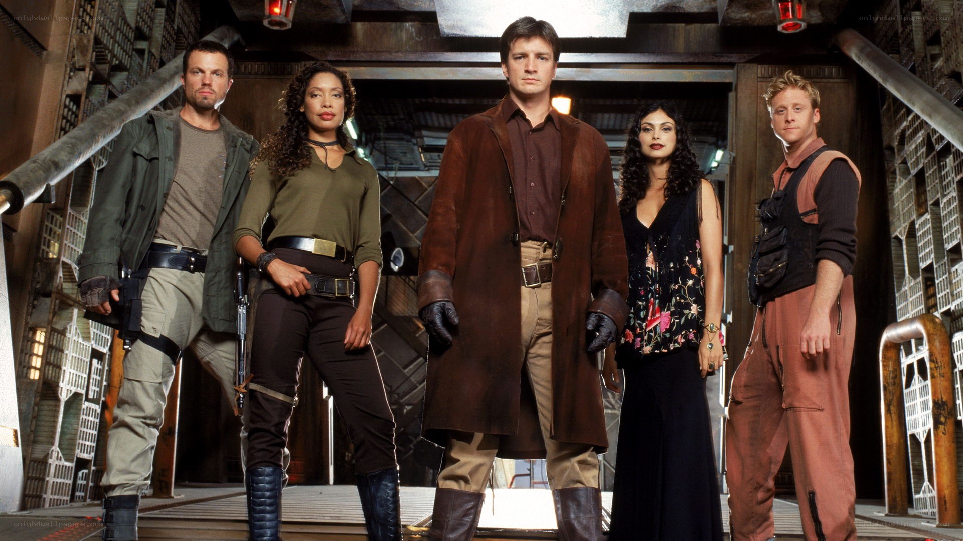 sci-fi team in industrial setting