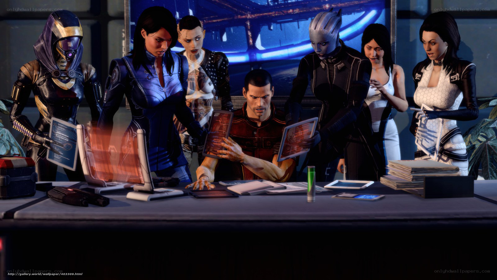 sci-fi team meeting scene