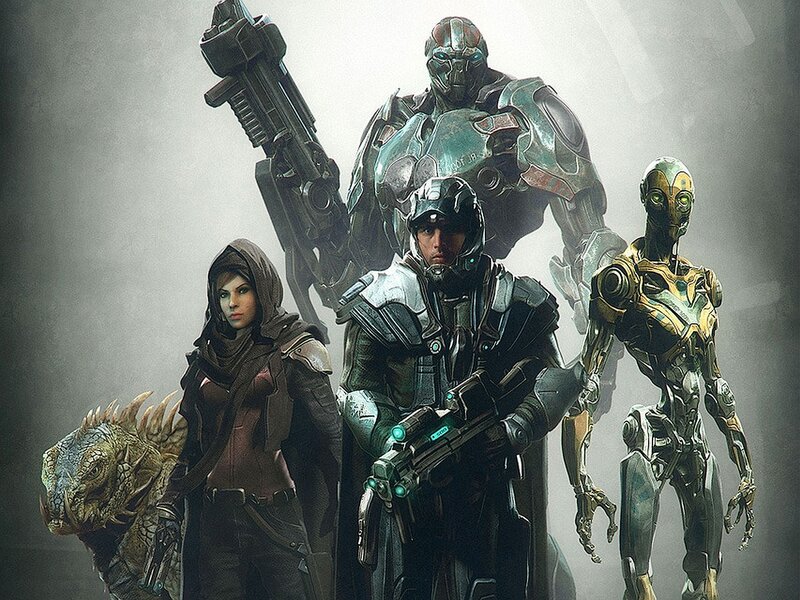 sci-fi team of warriors