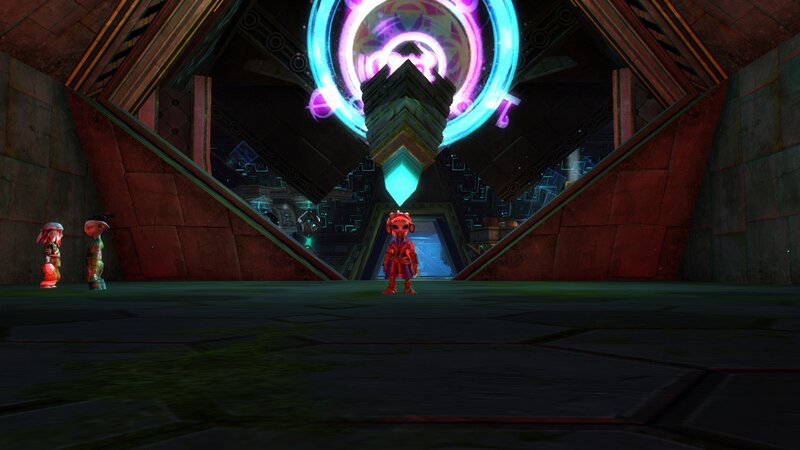 sci-fi temple with glowing portal