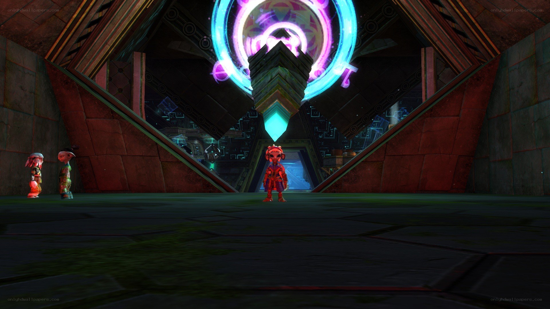 sci-fi temple with glowing portal