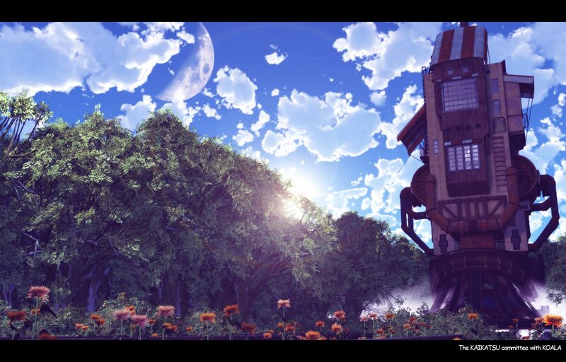 Sci-fi tower in a forest