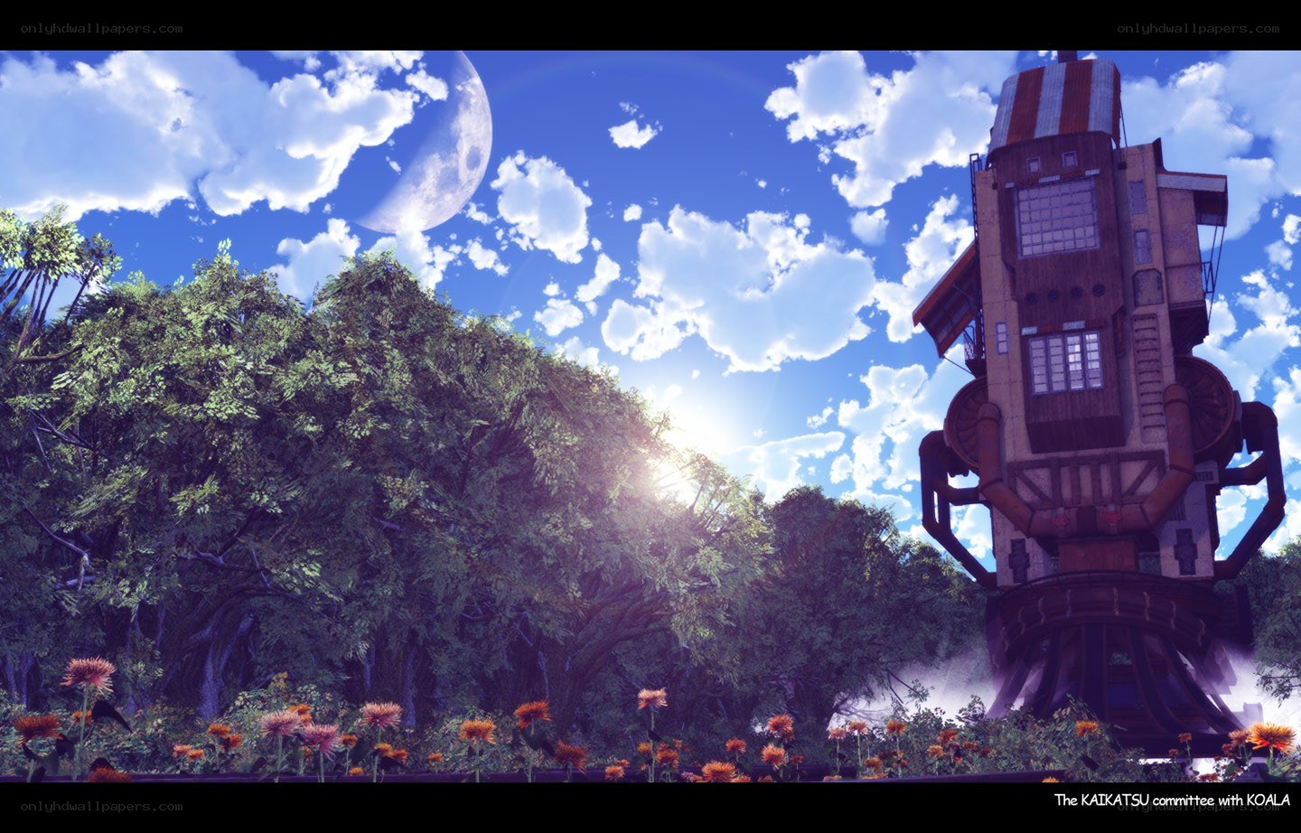 Sci-fi tower in a forest