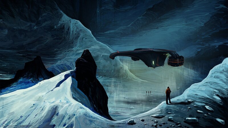 Sci-fi transport on alien ice
