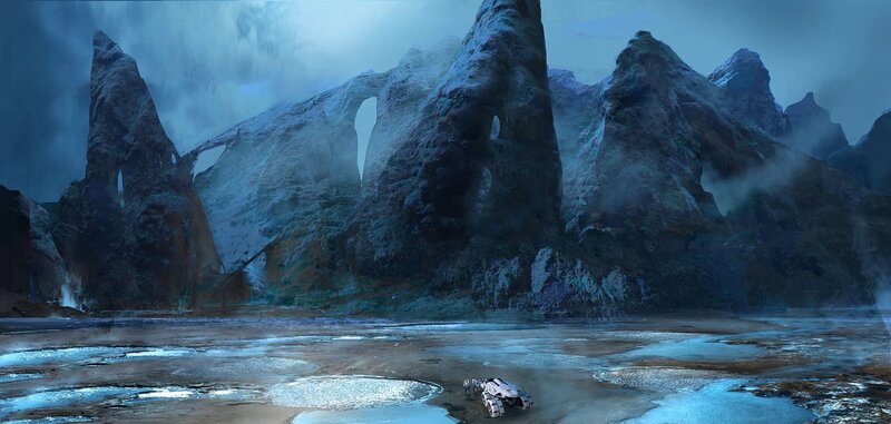 Sci-fi Vehicle in Alien Landscape