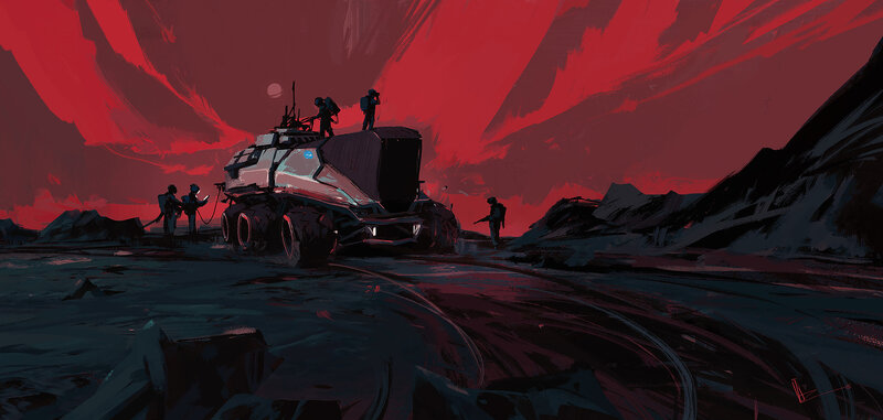 Sci-fi Vehicle on Alien Planet