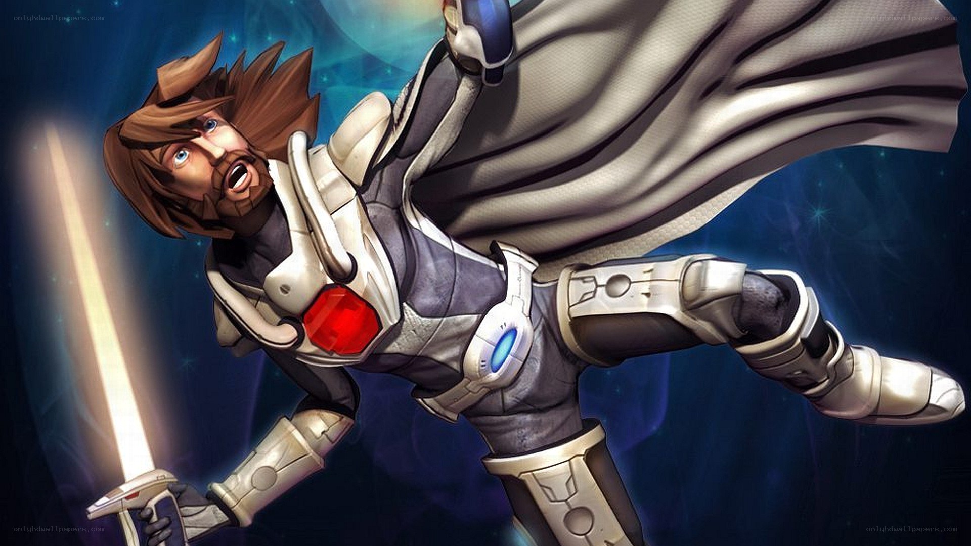 sci-fi warrior in action