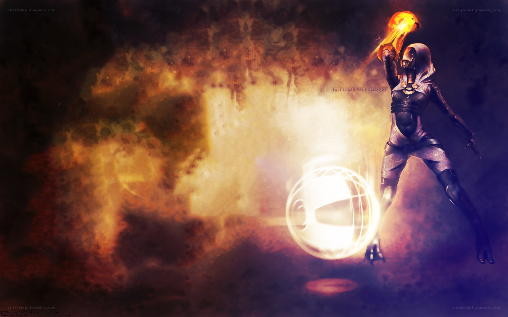 sci-fi warrior with energy sphere
