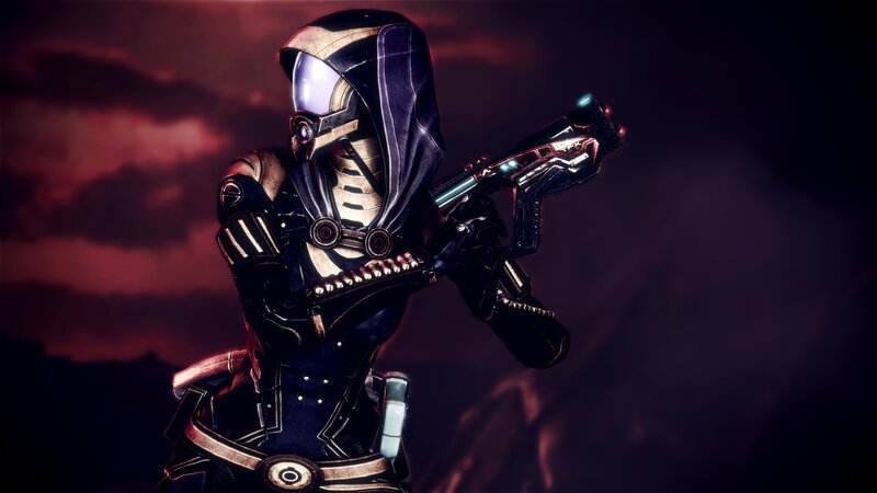 sci-fi warrior with futuristic weapon