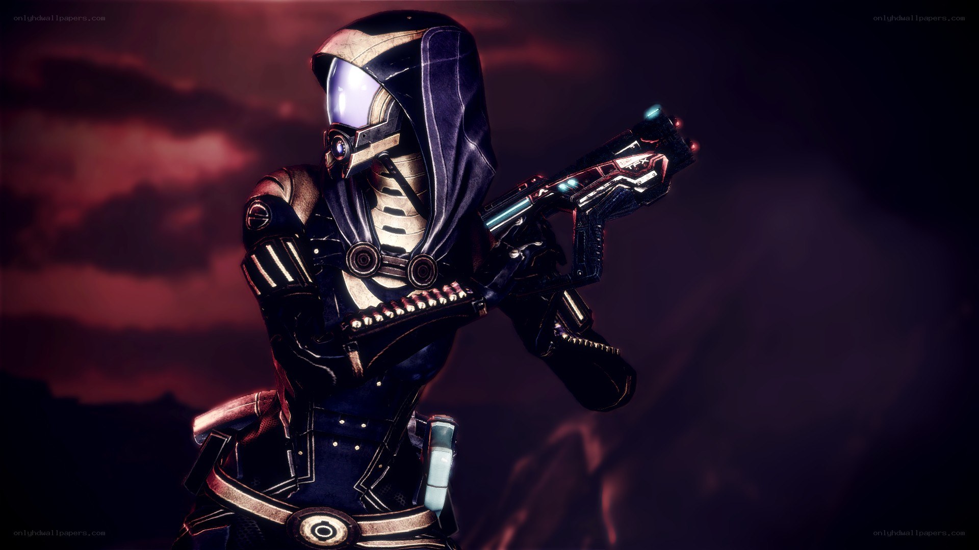 sci-fi warrior with futuristic weapon