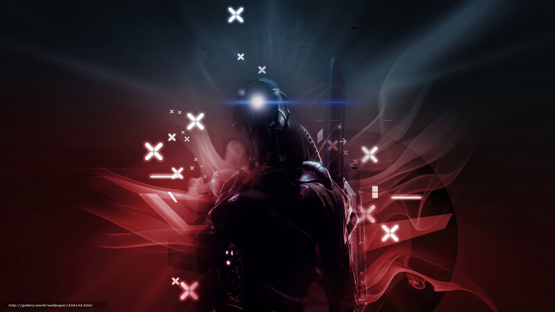 sci-fi warrior with glowing symbols