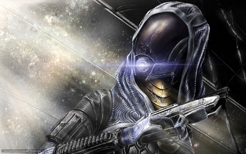 sci-fi warrior with weapon