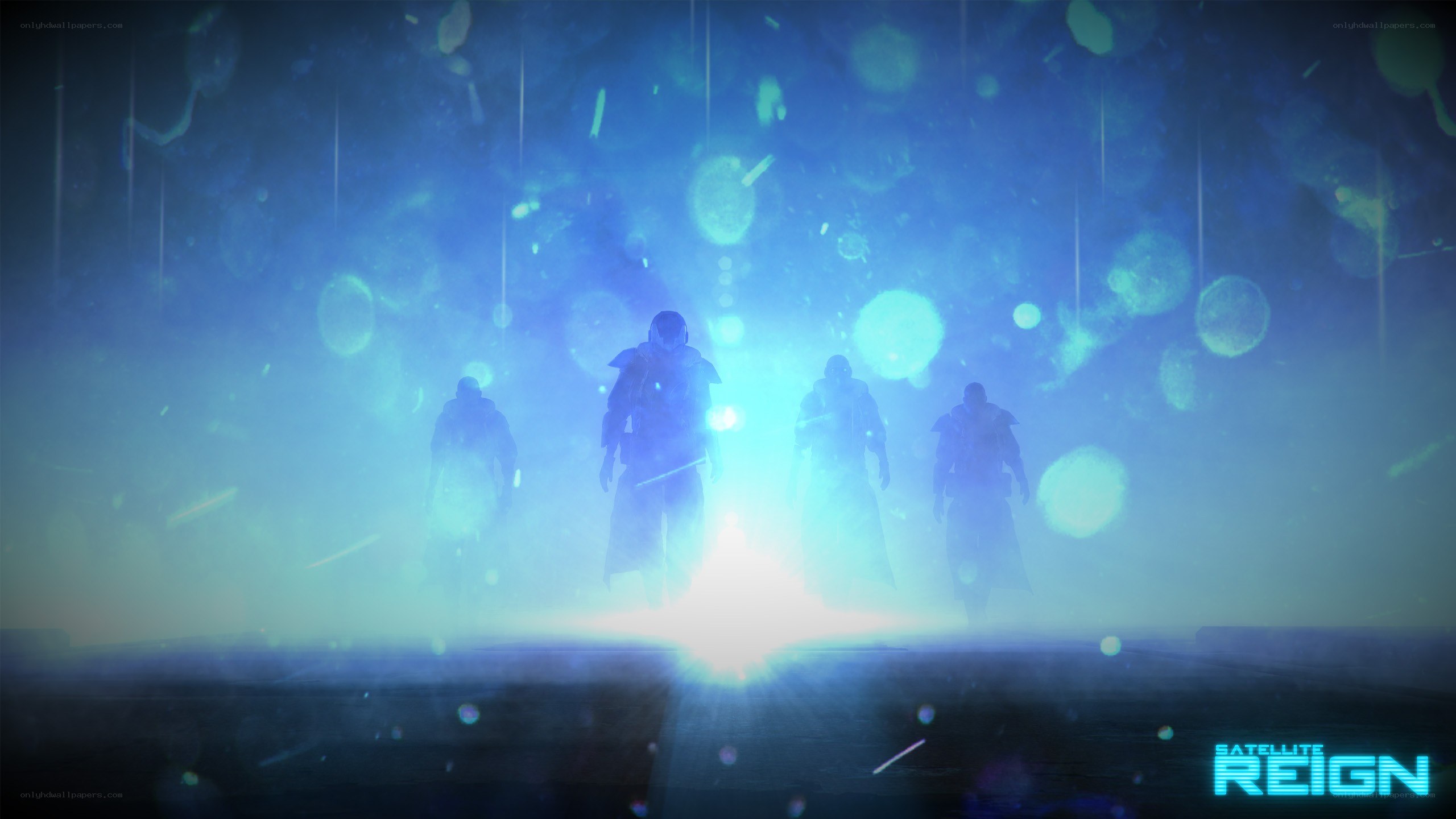 sci-fi warriors in blue light