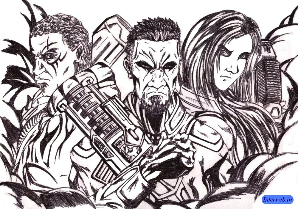 sci-fi warriors in combat