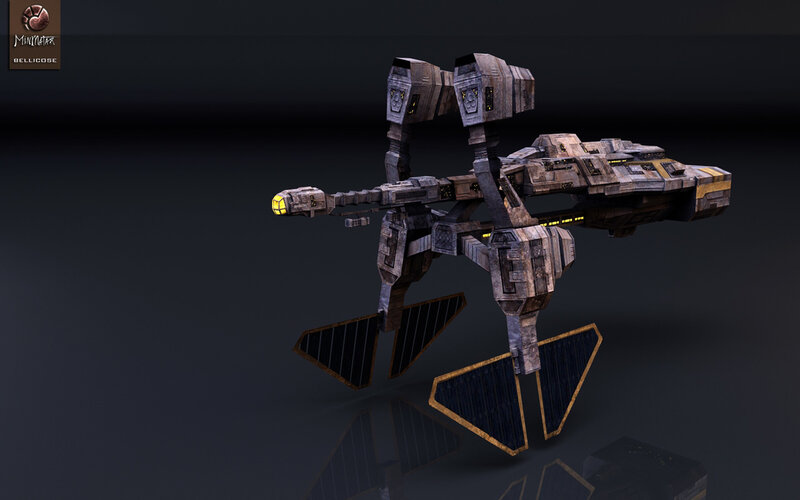 Sci-fi warship model