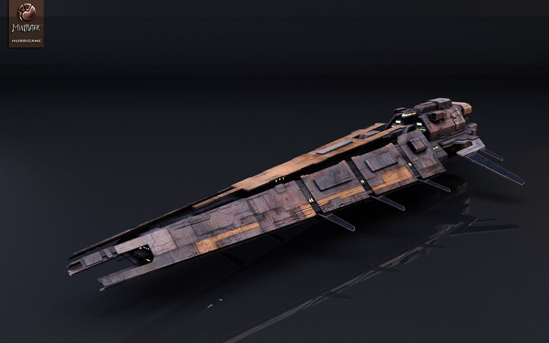 Sci-fi warship model