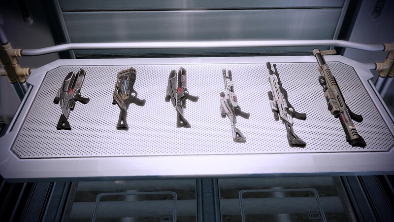 Sci-fi weapons display