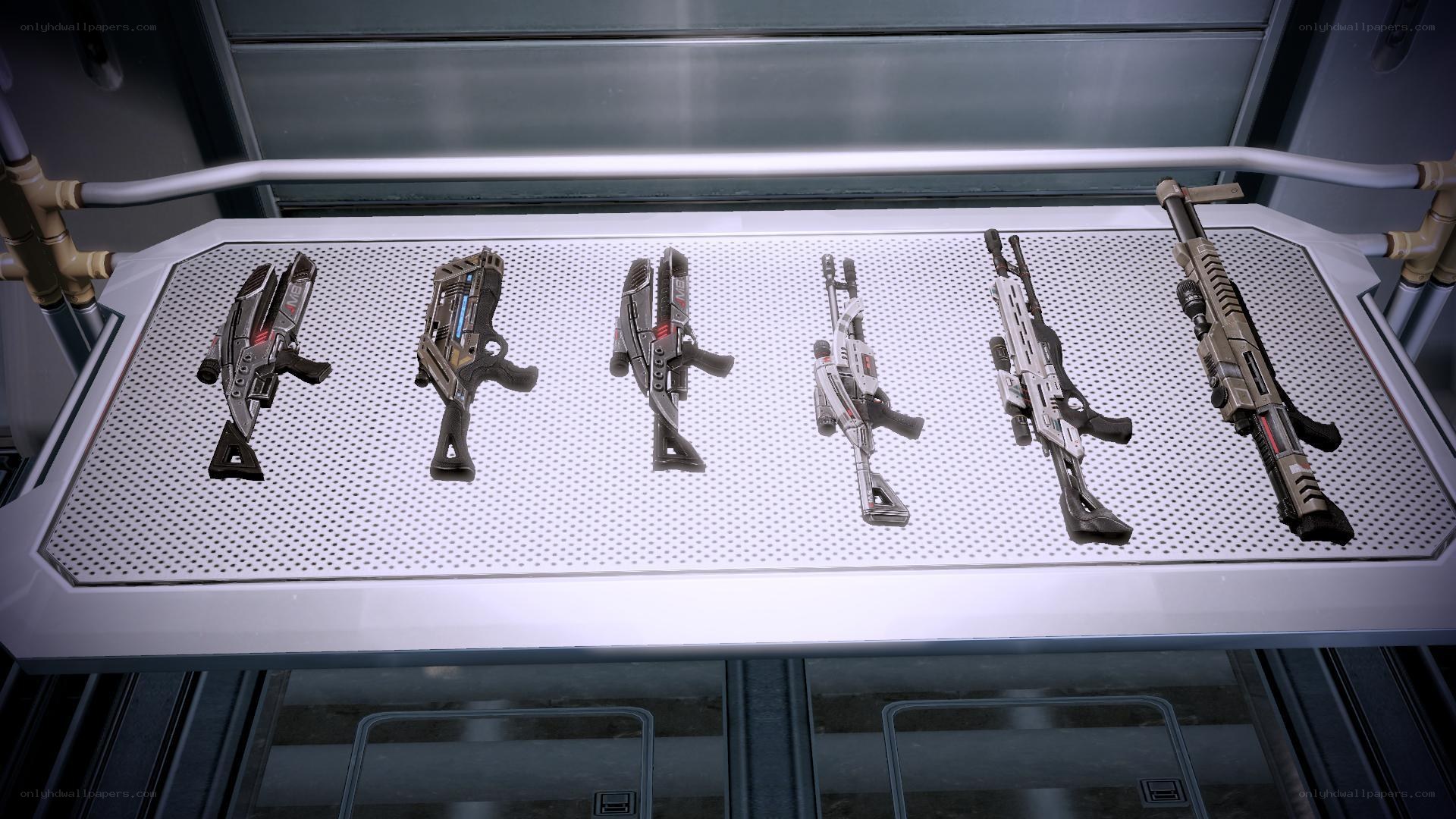 Sci-fi weapons display