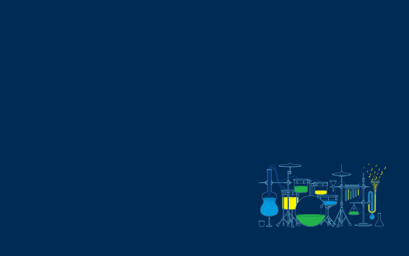 science drum set illustration