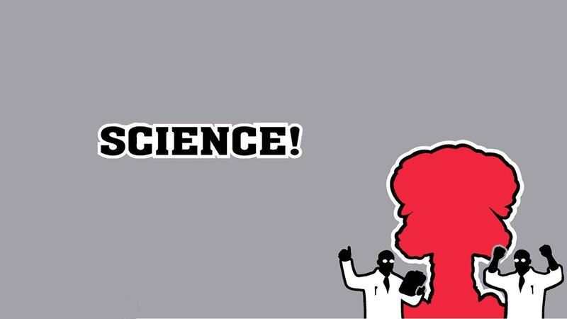 Science explosion cartoon