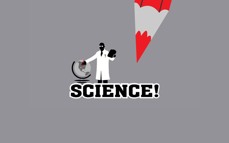 science illustration with scientist