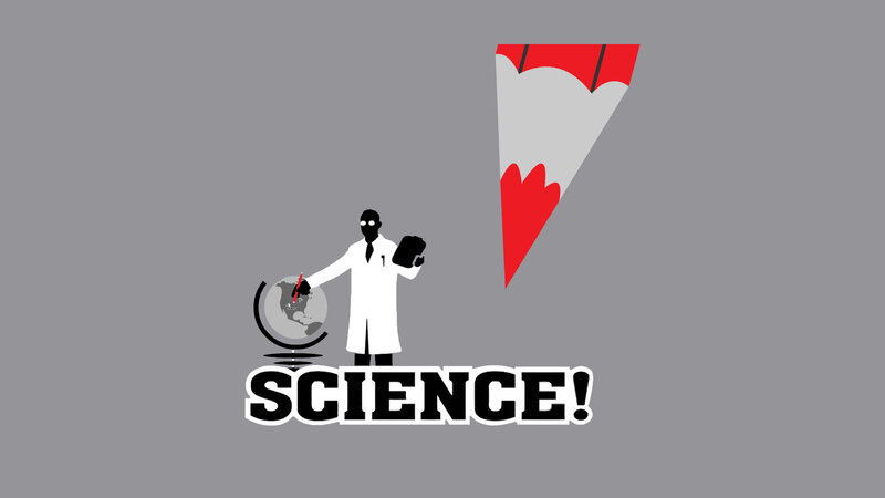 science illustration with scientist