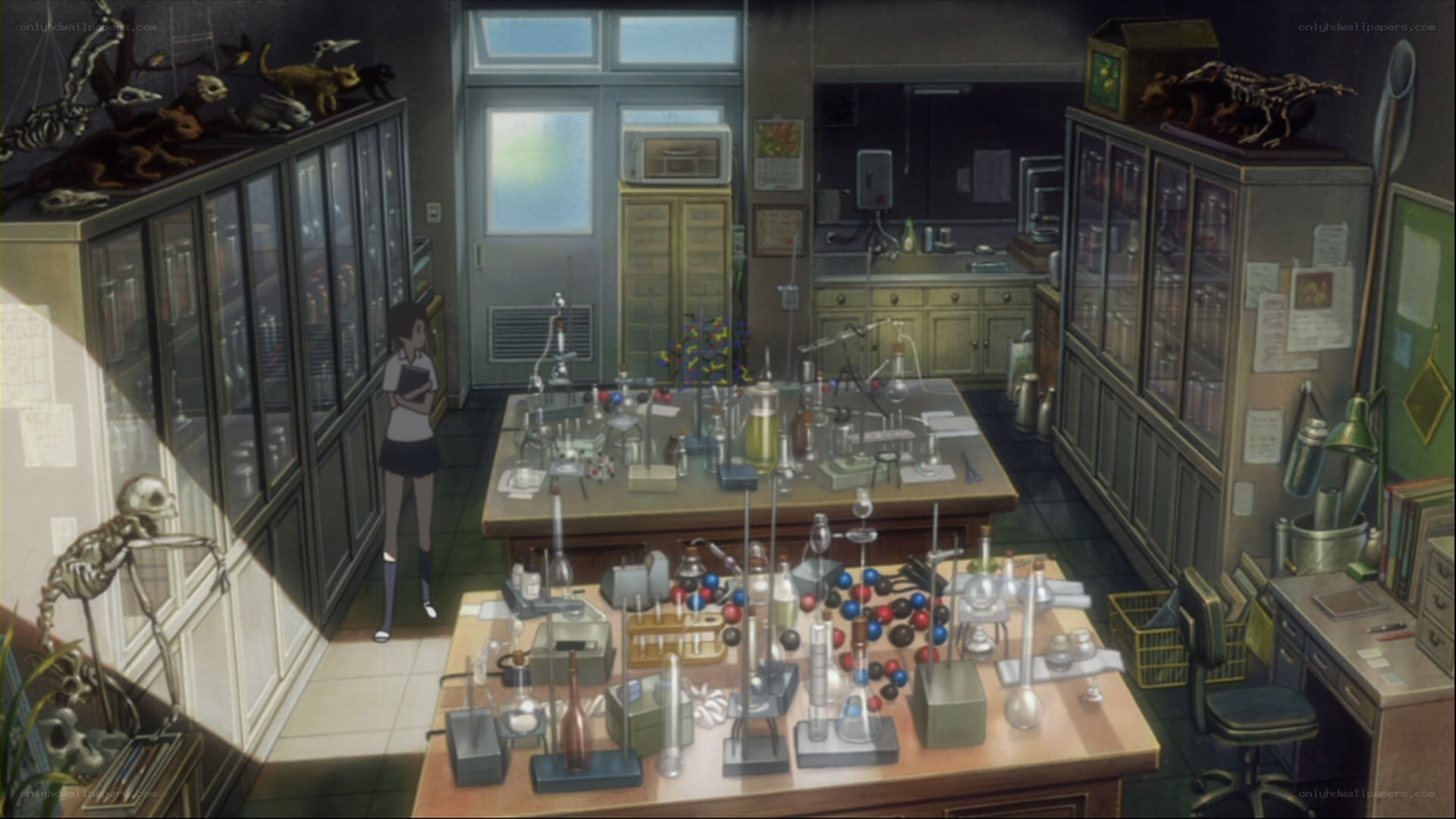 science lab with student