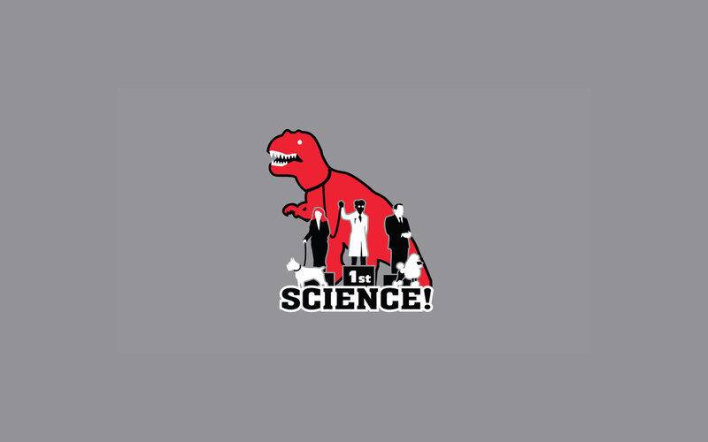 Science logo with dinosaur