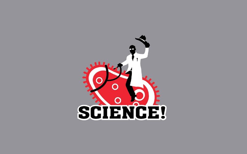 Science logo with scientist