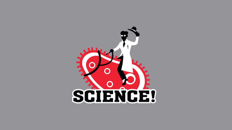 Science logo with scientist