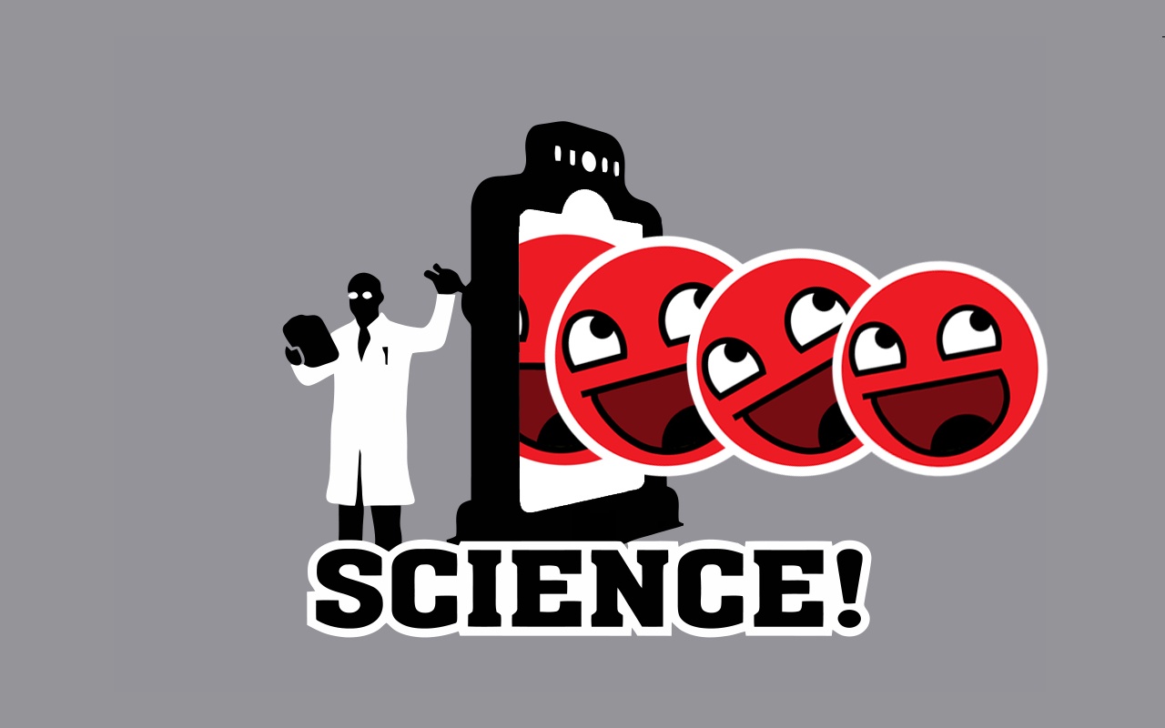 Science meme with scientist