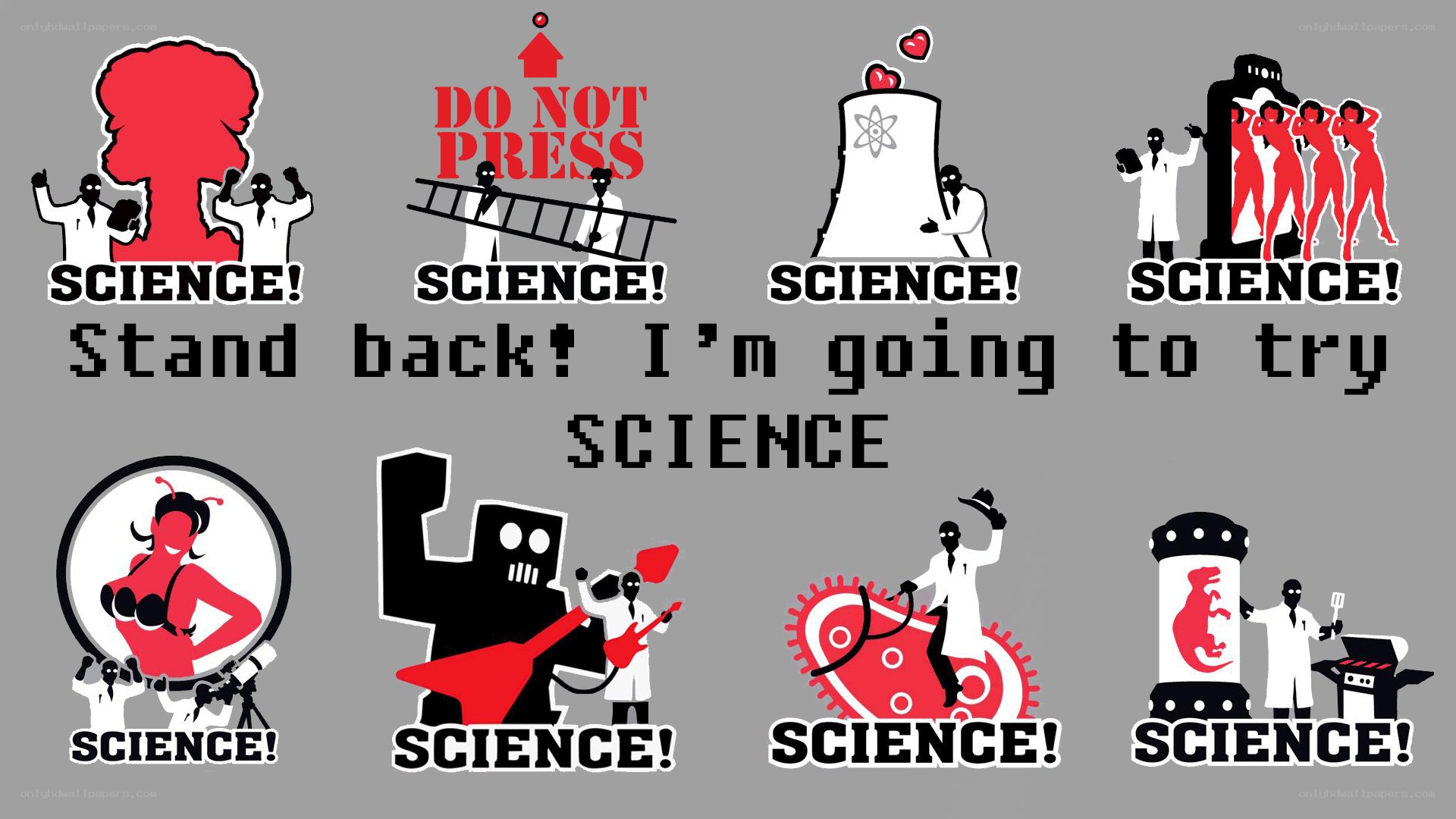 Science themed cartoon illustrations