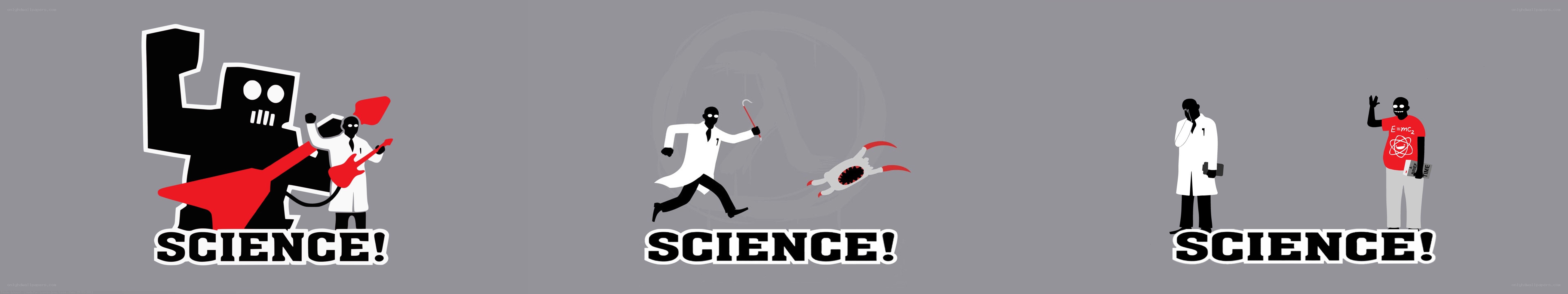 Science-themed cartoon illustrations