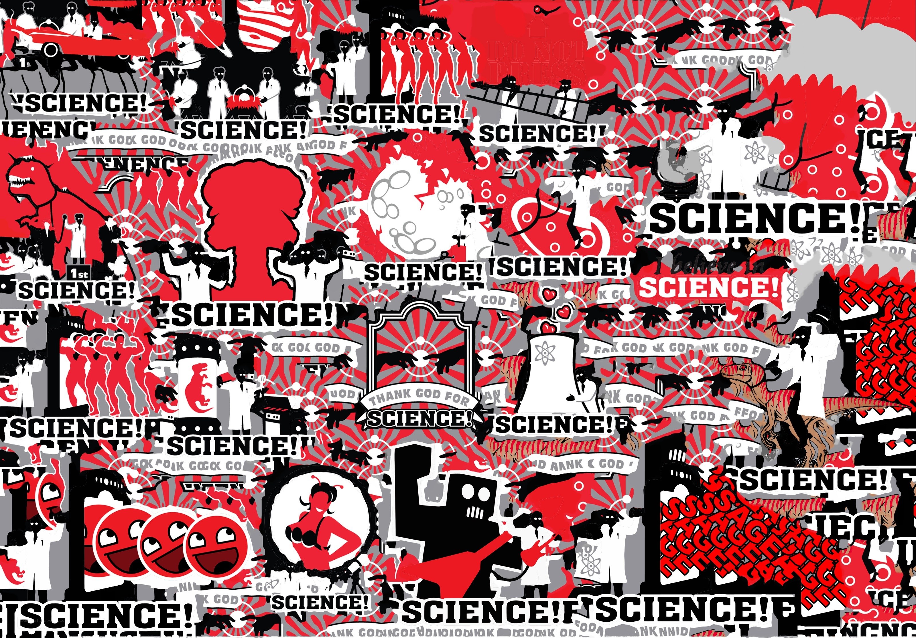Science-themed collage art