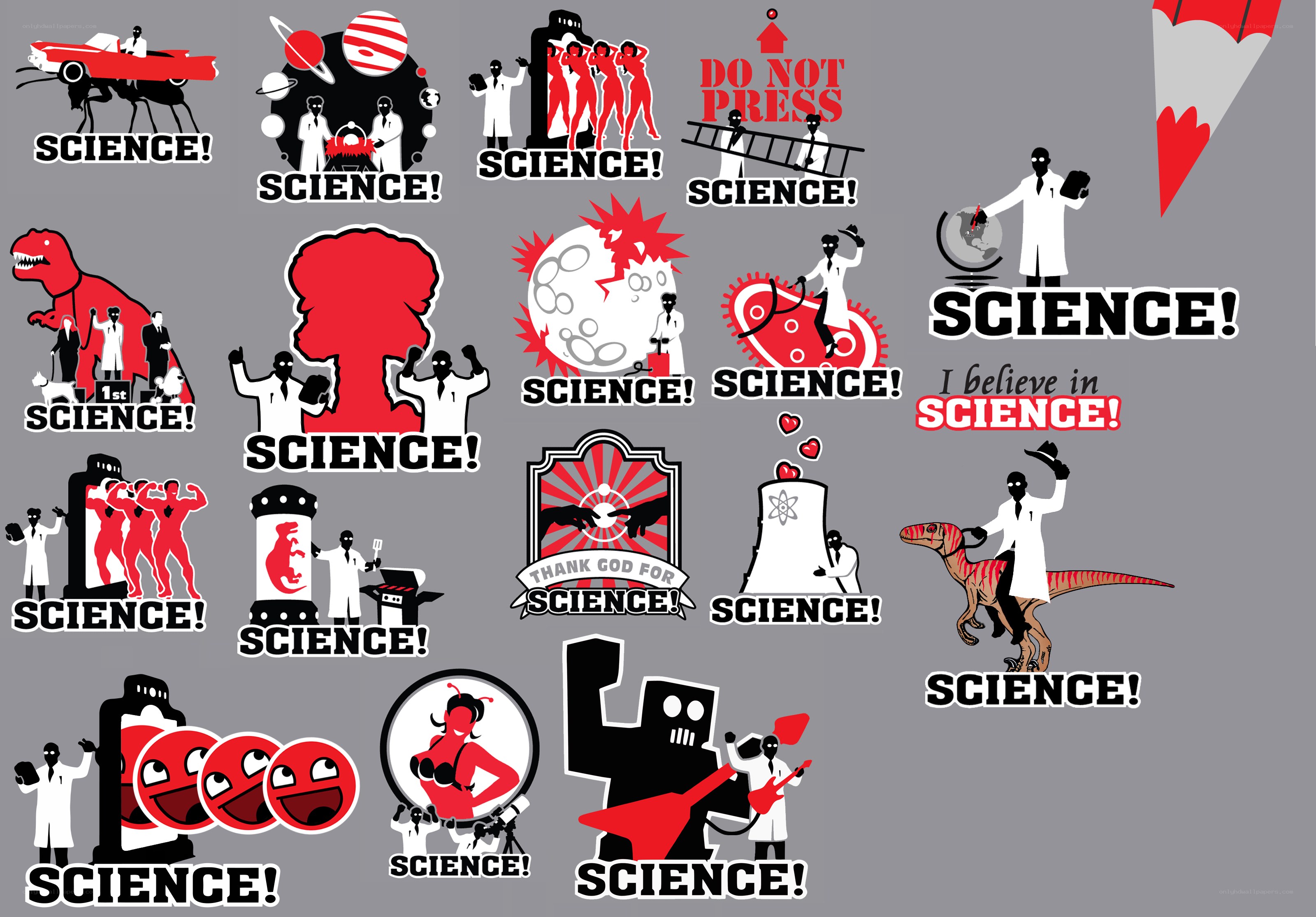 Science-themed stickers collection